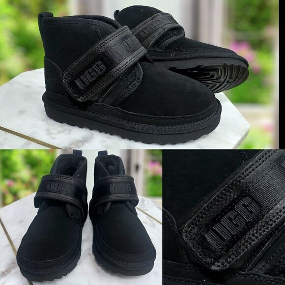 UGG Kids Neumel Snapback V Strap chukka Winter Snow Shearling Boot Sneaker Sz 12 - Picture 1 of 12